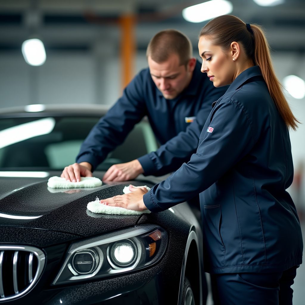 Gründer von AutoGlanz bei der Arbeit